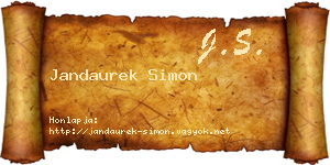 Jandaurek Simon névjegykártya